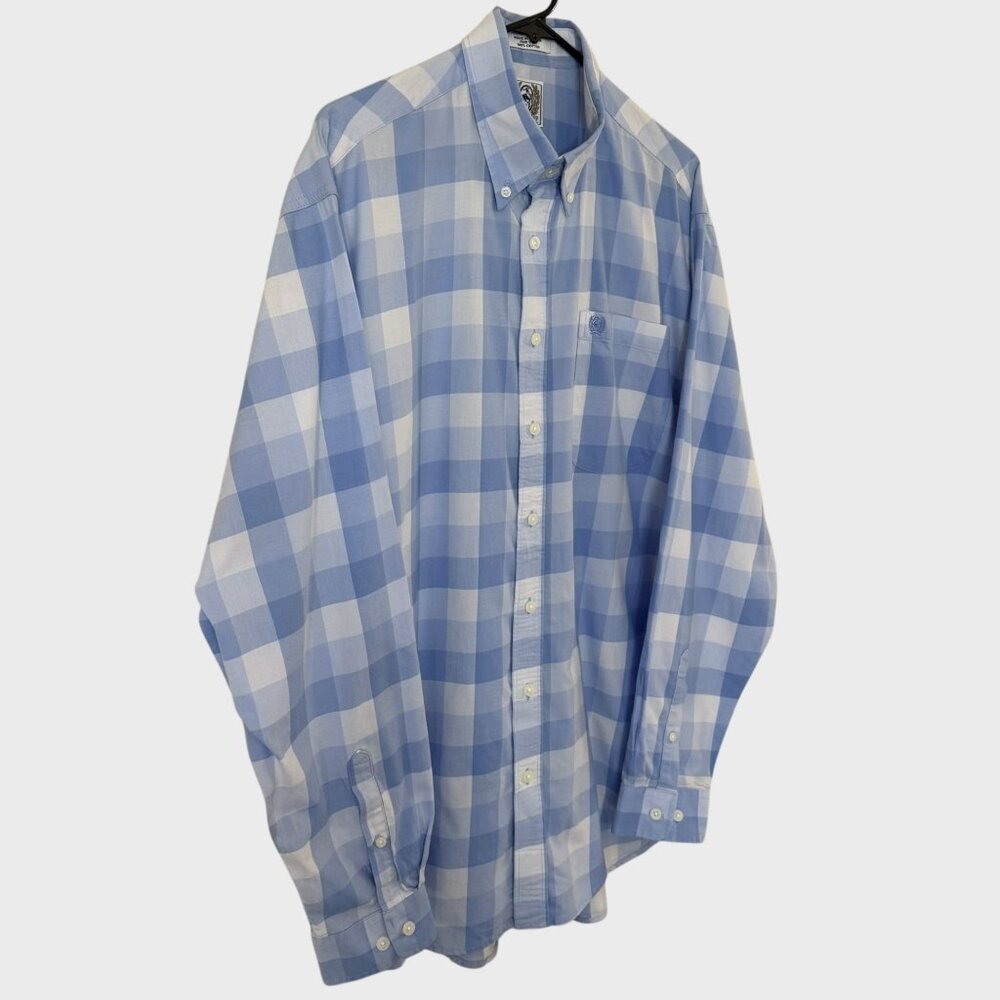 Cinch Check Pattern Button-Down Long-Sleeve Shirt… - image 3